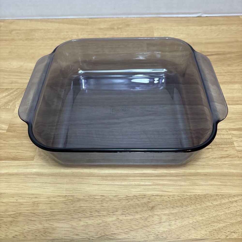 Pyrex Vision Ware Amethyst Baking Dish 8x8 Inch Square Casserole Discontinued
